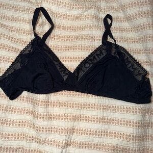 Tommy Hilfiger Navy Blue Triangle Bralette with Logo Trim